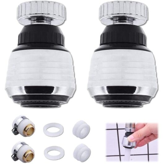 [Pack of 2 products] kitchen faucet nozzle, 360° Swivel Kitchen Faucet Head, water saver for faucet, faucet aerator, faucet jet aerator, kitchen