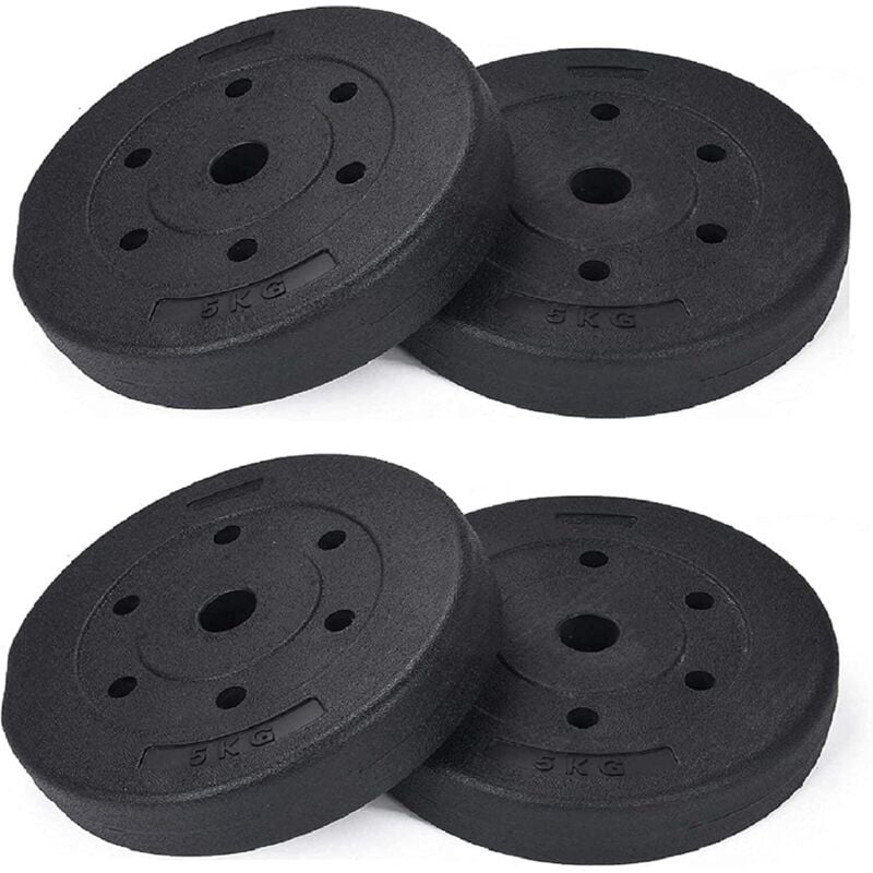 Trintion Weight Plates Dumbbells 4x5kg Weight Lifting Vinyl Weight Lifting Plates Body Building for Body Fitness Perfect Home Gym Equipment