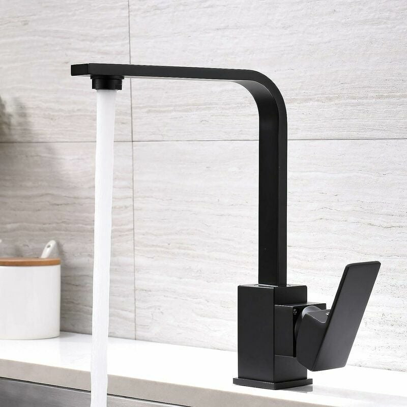 Volavo - Kitchen mixer tap sink faucet 360° rotatable sink faucet Sink faucet black