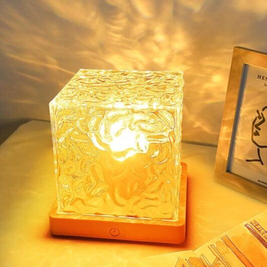 Wave Lamp, Ocean Lamp, led Bedside Lamp, 16 Colors rgb Table Lamp with usb Projector, Romantic Dimmable Ambient Light for Bedroom, Living Room,
