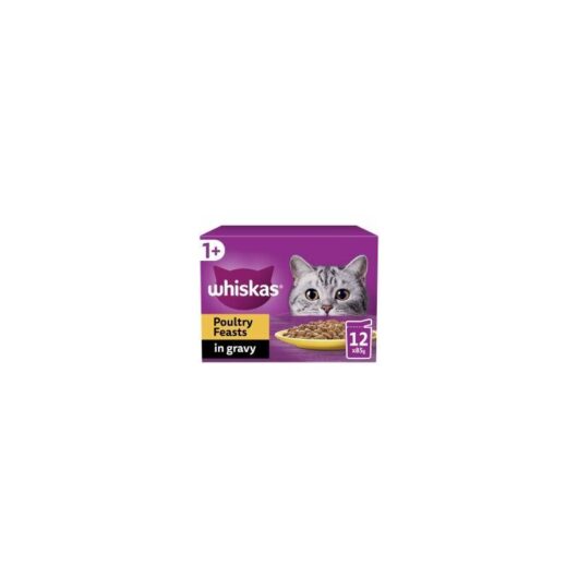Whiskas - 1+ Poultry Feasts Adult Wet Cat Food Pouches in Grav - 85g - 811960