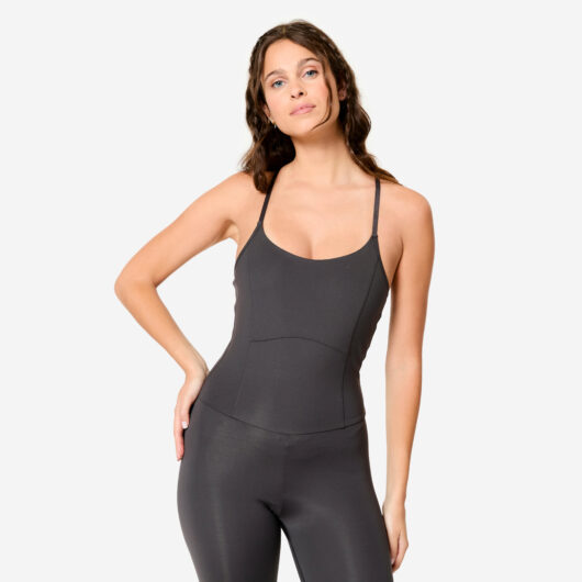 Women's Stretchy & Opaque Fitness Jumpsuit - Grey