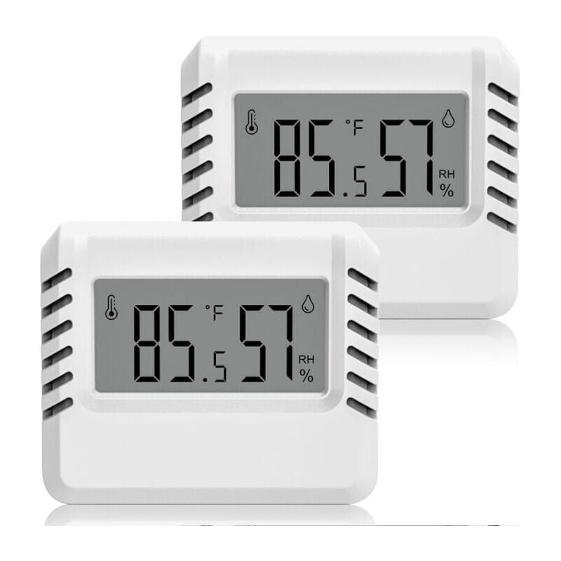 Ymyny - Digital Thermometer Hygrometer, 2 Pack Mini Indoor Thermometer, Large lcd Display, Portable Min/Max Recording for Home, Terrarium, Nursery,