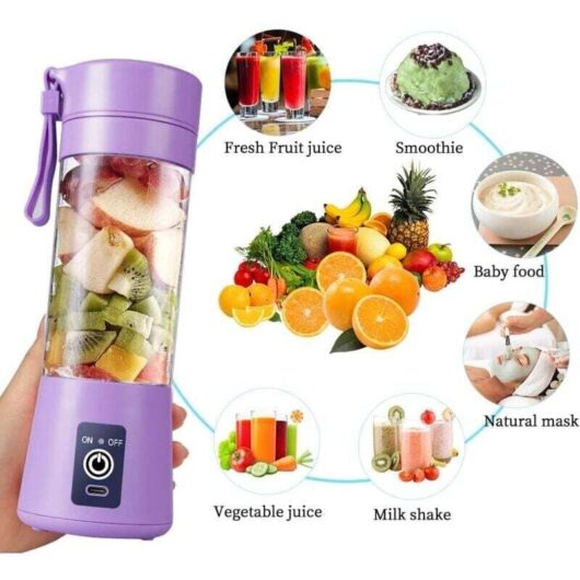 Ymyny - Portable Juicer usb Electric Blender Mini Portable Smoothie and Milkshake Blender 380ml Juicer with Six Blades Ideal for Blending mns mumu