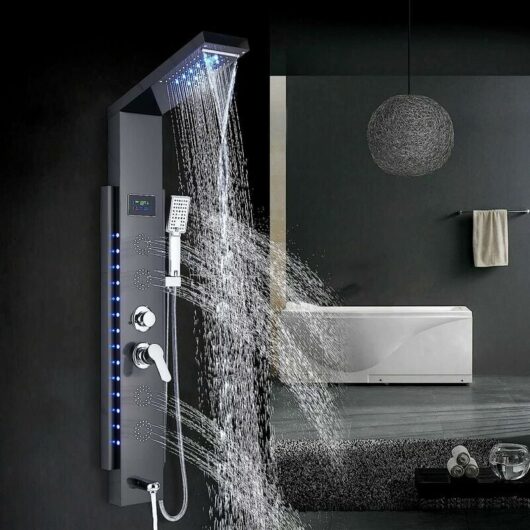 Zamery - led Shower Panel Column Tower with Waterfall,Rainfall Shower Head,Body Jets,Handheld Shower and Bath Spout 5 in 1 Multiple Function Shower
