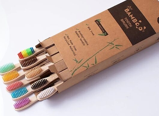 10-Pack Bamboo Charcoal Soft Bristle Toothbrushes