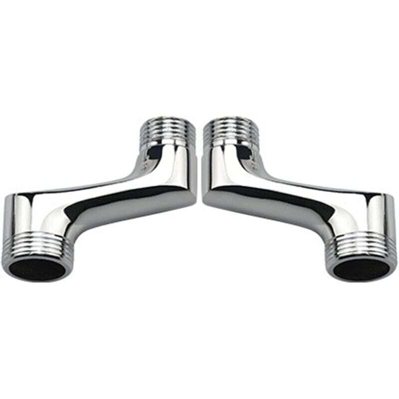 2-piece countertop angled shower fitting, brass elbow reducer, adjustable swivel arm, wall-mounted countertop angled connection, offset 1/2" to 3/4"