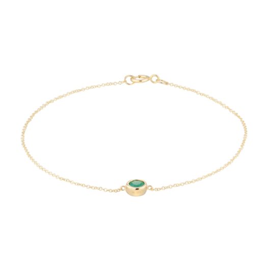 9ct Yellow Gold Emerald Birthstone Bracelet