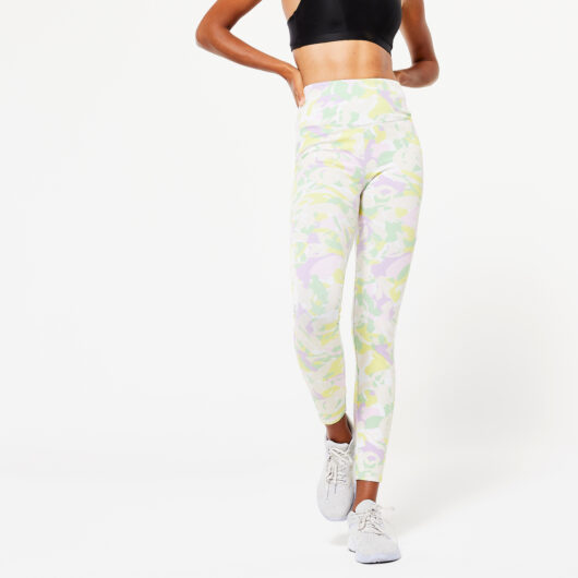 Legging Fitness Femme Galbant - 520 Imprimé Mauve Pastel