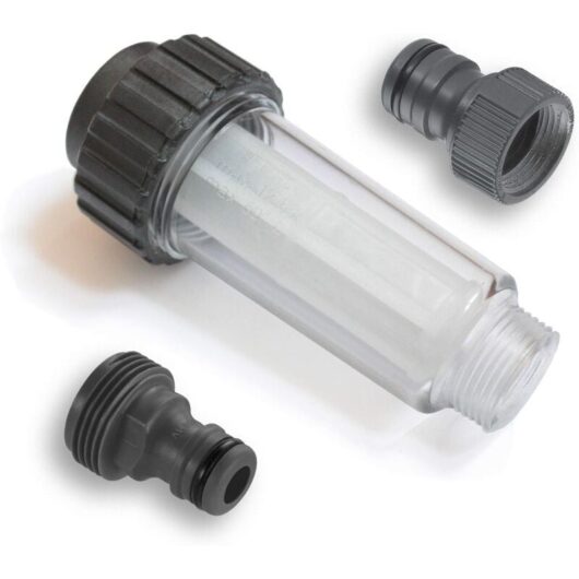 Wddnaot - Water filter with push-in fittings for pressure washer, garden pump, garden watering, motorhome 3/4 inch connection compatible with Karcher