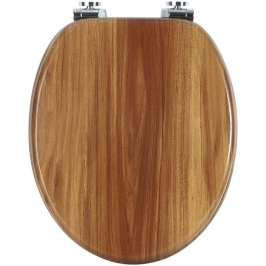 Wooden Toilet Seats Soft Close wc Seat Hinge Ideal for Standard Toilet Beach - Woltu