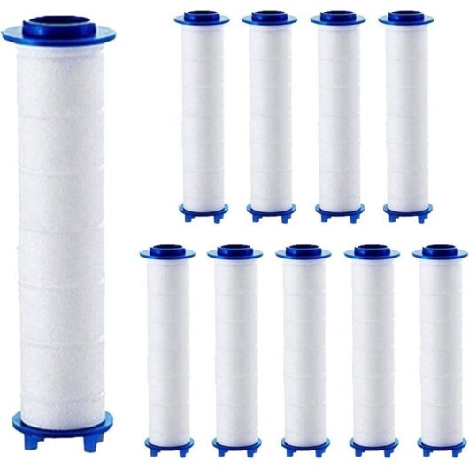 10-pack of shower head filters, versatile and efficient filter cartridges for hard water softeners, removes sediment and harmful particles for