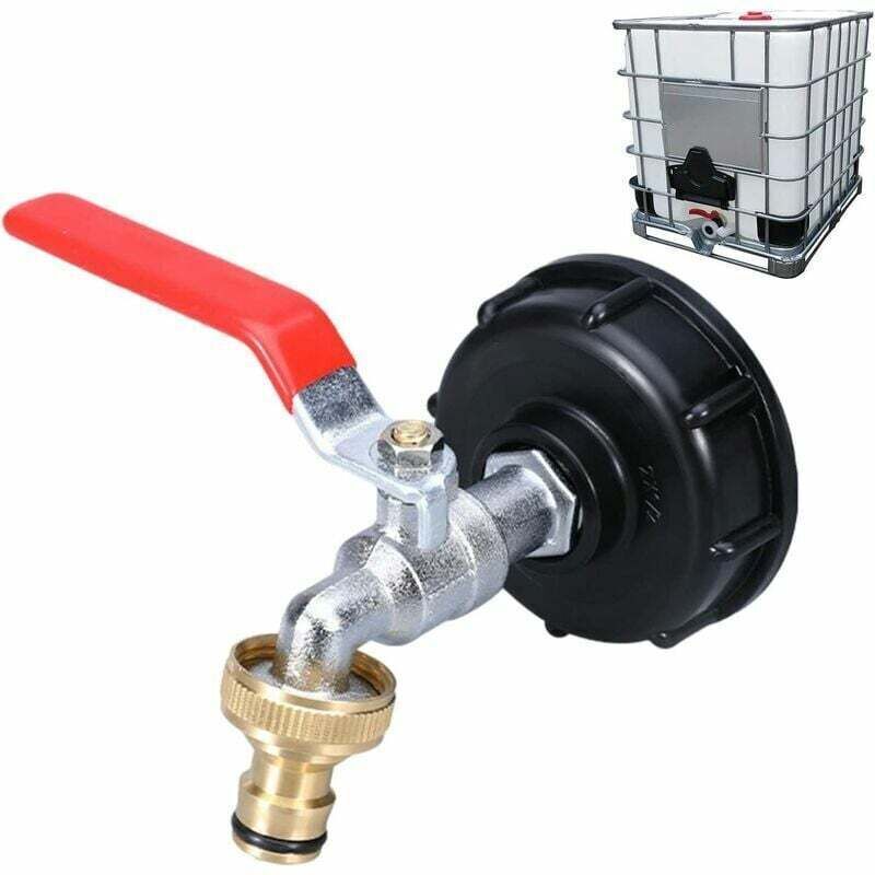 1000L Tank Tap with Hose Adapter, S60X6 IBC Tap Fitting.