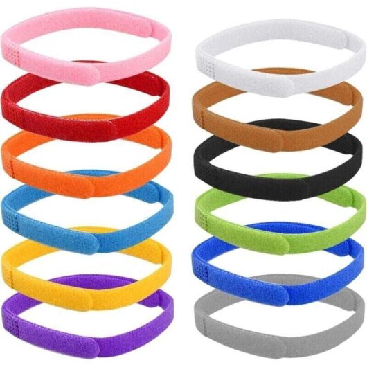 12-piece dog collar set, adjustable puppy ID collar with self-adhesive band, baby ID collar, 35 cm length.