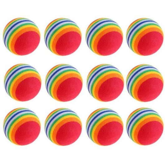 12pcs Foam Cat Balls, Foam Cat Toys, Foam Cat Balls, Pet Toys, Interactive Toys, Cat Bounce Training, Increase Fun for Cats