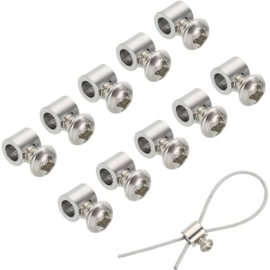 15 pcs Wire Rope Clips, Steel Cable Clamps, Wire Rope, Stainless Steel Single Hole Locking Cable Clamps for Cable Fittings, Single Hole Wire Lock