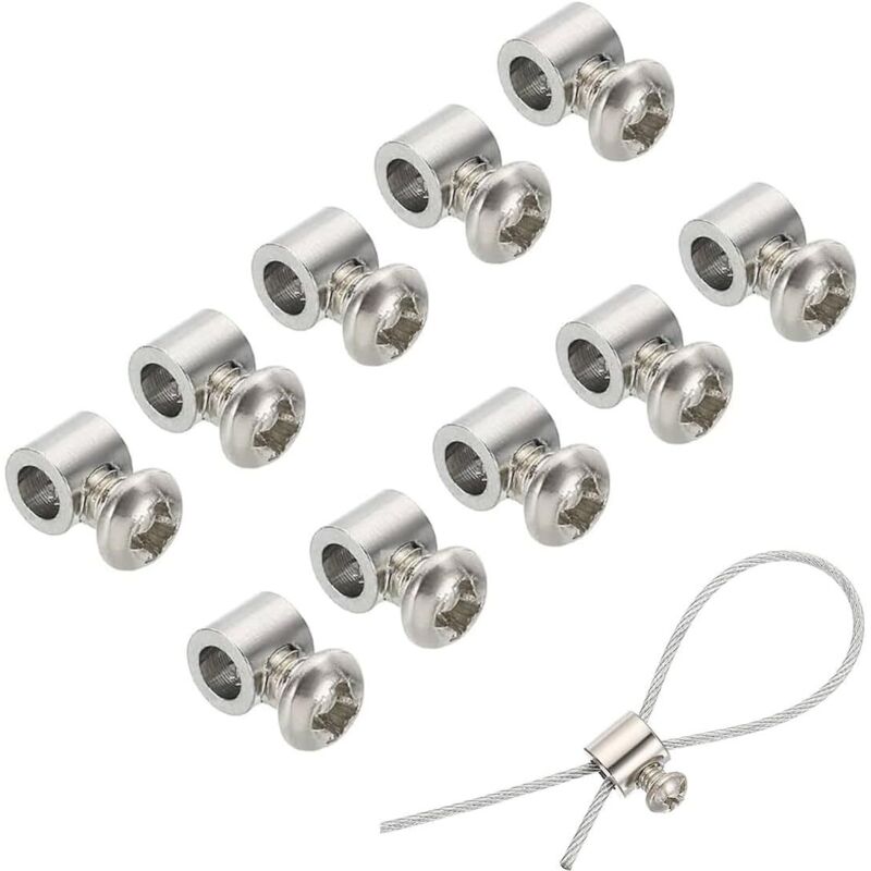 15 pcs Wire Rope Clips, Steel Cable Clamps, Wire Rope, Stainless Steel Single Hole Locking Cable Clamps for Cable Fittings, Single Hole Wire Lock