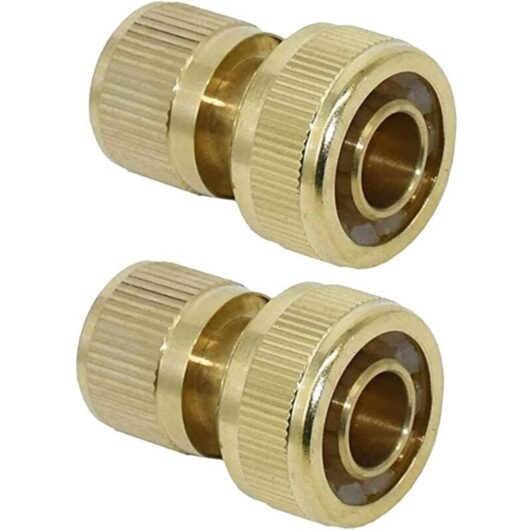 19mm (3/4") Brass Quick Connect Garden Hose Fittings for Garden Hose (Pack of 2)
