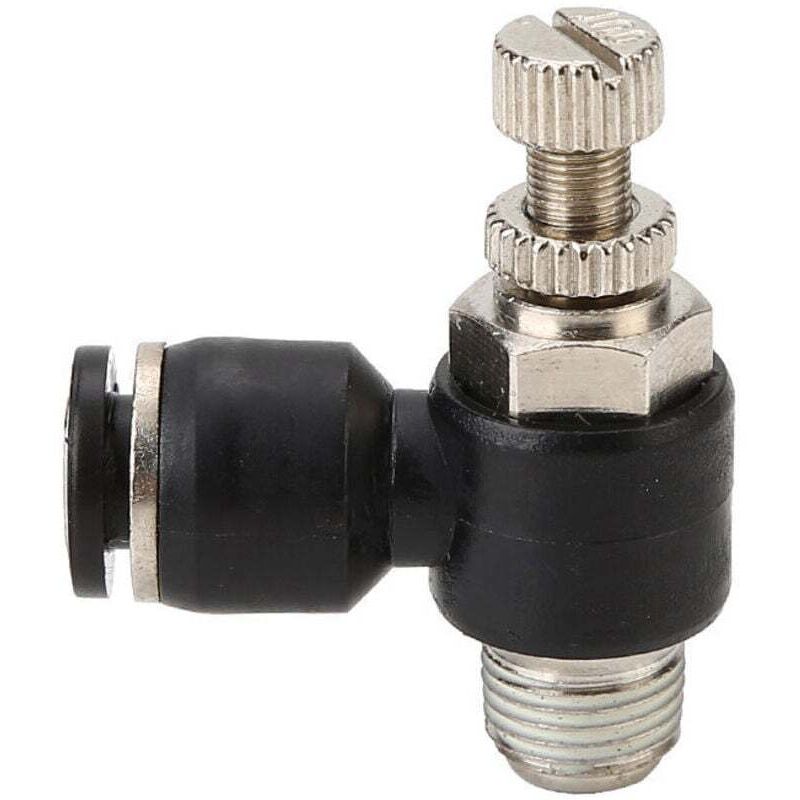 2-Piece Pneumatic Fittings, Air Flow Regulator, with Plug-in Connection and External Thread Quick Valve Connector, for Pneumatic Tools (8mm, M5)