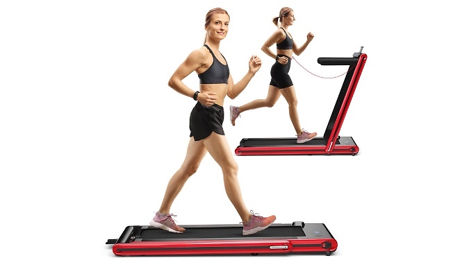 2-in-1 Folding Under Desk Treadmill - with Dual LED Display!