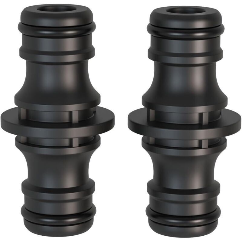 2-piece quick-connect fitting, 1/2-inch double plug. Connecting piece for secure hose connection, connecting two hoses for extension.