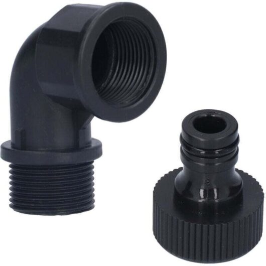 2 sets of adaptable elbow fittings with nozzle for outdoor garden use (G3/4 directional female and male thread)