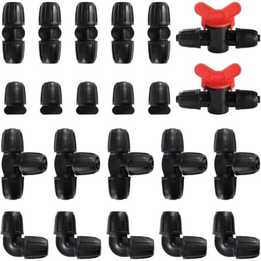 22 Pieces Irrigation Fittings for 8/12 mm Tubing, Irrigation Water Hose Connector, Garden Irrigation Hose Connector, Barbed Connectors for Watering