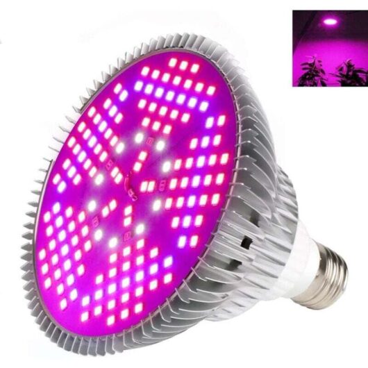 24W LED Grow Light Bulb, High Power E27 Full Spectrum Panel 200 LEDs for Hydroponic Greenhouse Lighting, Flowering Potted Plants, Indoor Grow Light
