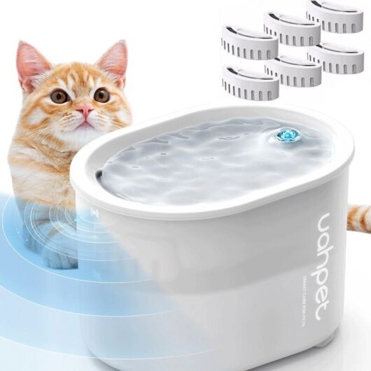 2L Cat Drinking Fountain, Super Quiet Pet Fountain with LED Lights, Multiple Filtration, Three Water Flow Modes, Prevents Dry Burning for 150 Days