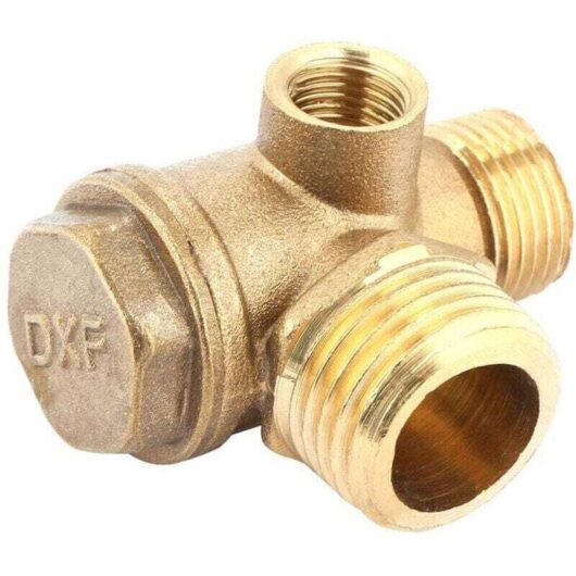 3-Port Brass Air Compressor Threaded Check Valve Hose Fitting Tool