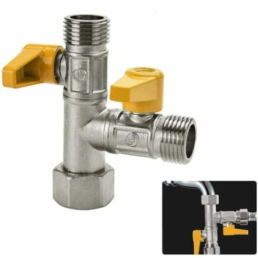 3-way valve, T-fitting, 3-way toilet tap, G 1/2, hand shower
