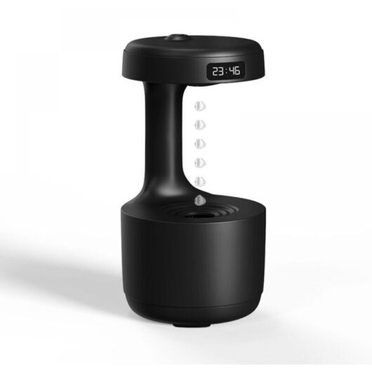 (Black) 800ml Top Filling Humidifier, Cool and Warm Mist Function, Timer, Anti-Gravity Water Droplet Return, Suitable for Bedrooms and Living Rooms