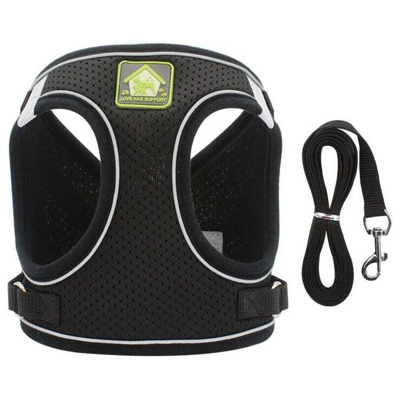 Cat Collars, Harnesses and Leashes: Anti-Escape Reflective Adjustable Kitten Harness, Breathable Vest Cat Harness, Small Dog Harness (XS, Black).
