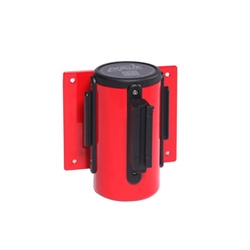 Obex Wall Mounted Belt Barrier; 2300 mm; Red + Black/Yellow Chevron