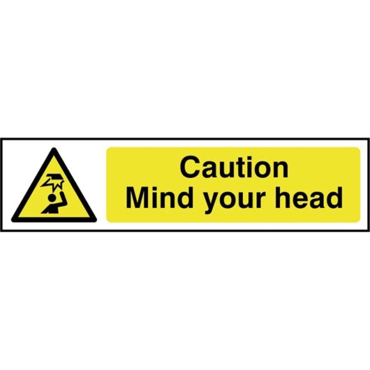 Scan Caution Mind Your Head Sign