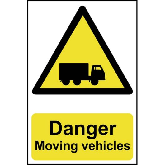 Scan Danger Moving Vehicles Sign