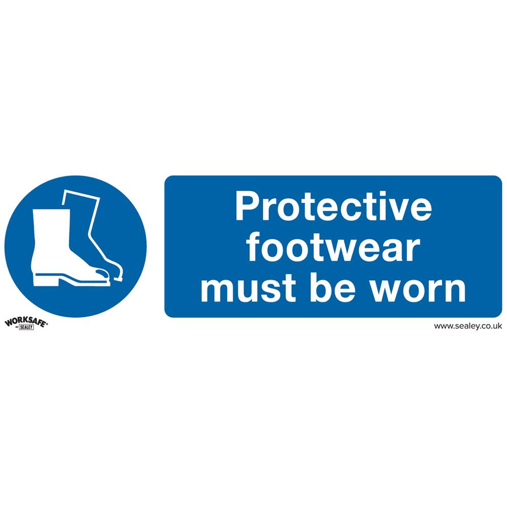 Sealey Rigid Plastic Protective Footwear Must Be Worn Sign