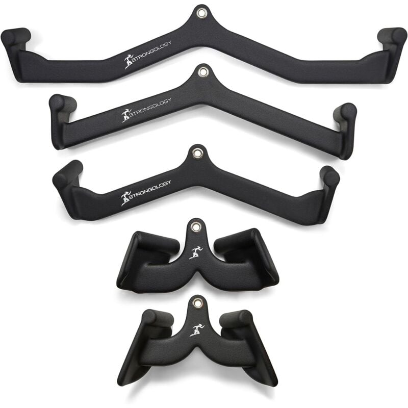 Strongology Lat Bar Pull Down Bar Attachments, Workout Accessory for Gym, Fitness, Cable Weightlifting Use, Strength Training Arms