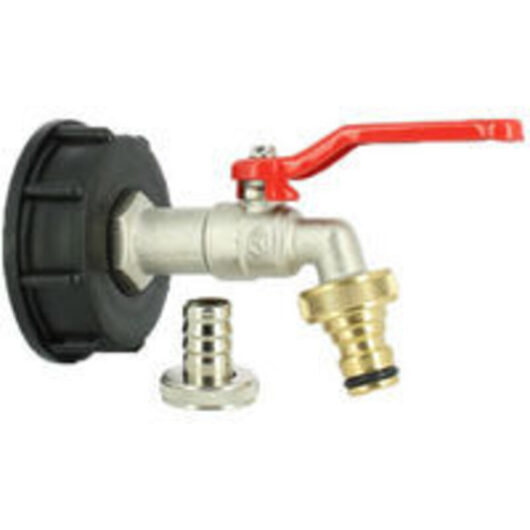 Water tank fitting S60X6 - ECO brass tap 15 mm + 20x27 nozzle