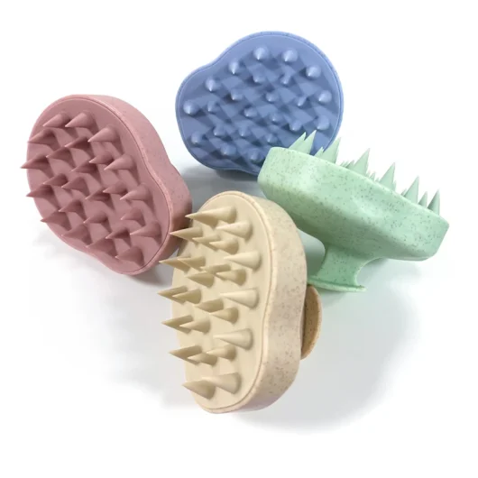 Wheat Straw Material Head Scrubber Dandruff Brush Head Massager Scalp Hair Massage Brush Shampoo Brush