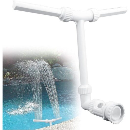 White Cascade Pool Spray Pool Fountain Pool Sprayer Aerator Adjustable Hydrodynamic Pool Waterfall For Outdoor Garden Fits For 1.5 Inch Interface