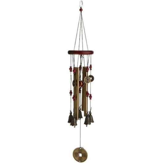 Wind chime, 4 pipes, 5 bells, wind chime-