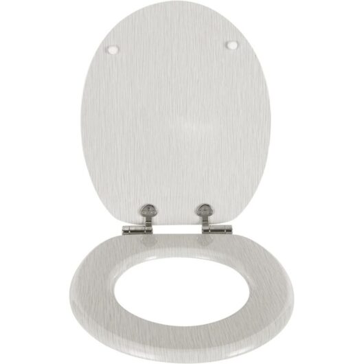 Wooden Toilet Seats Soft Close wc Seat Hinge Ideal for Standard Toilet White Oak - Woltu