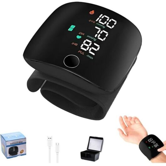 Wrist Blood Pressure Monitor - Digital Blood Pressure Monitor with LED Display - Adjustable Cuff (13.5 cm-19.5 cm), 2 User Memory - 99 x 2 Reading