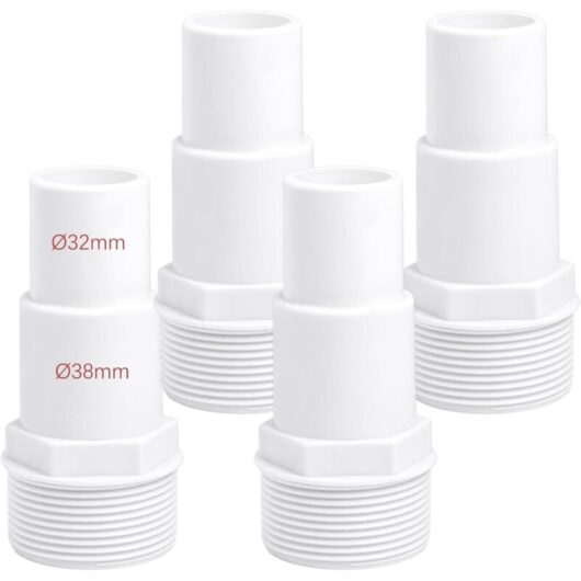 x Swimming Pool Hose Fittings Diameter 32/38 mm White