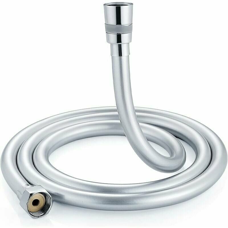 1.5m shower hose with double anti-twist protection. Flexible shower hose with brass fittings, universal G1/2 connection.