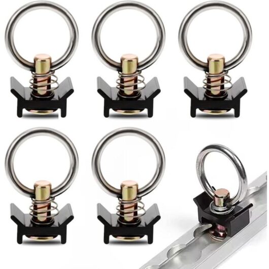 10 Pieces Rail Tie-Down Rings, End Caps for Aero Rail 900 daN Rail Tie-Down Fittings for Van, Aeronautical Tie-Down Rail
