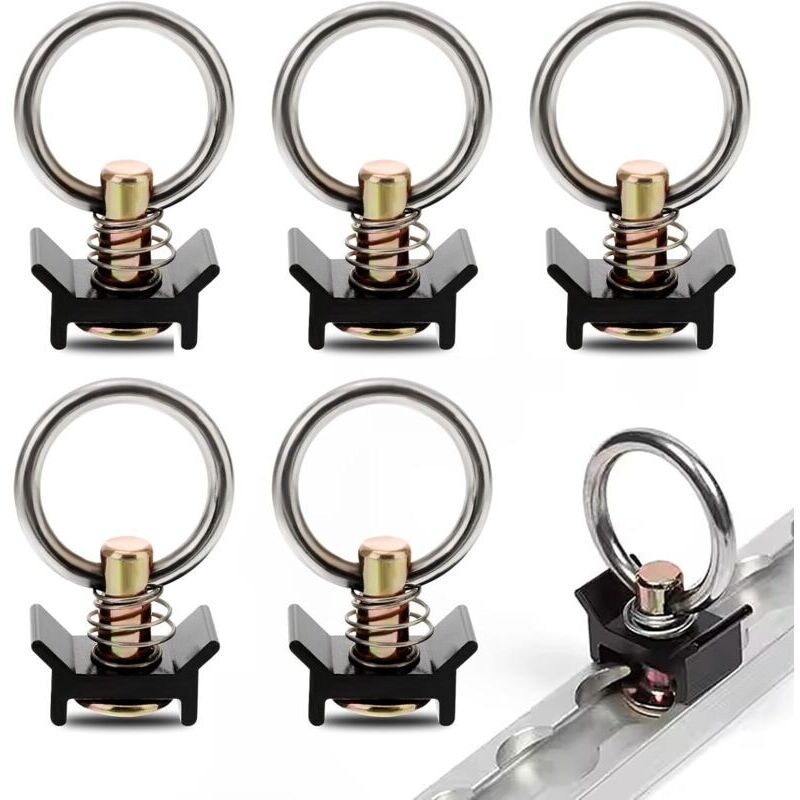 10 Pieces Rail Tie-Down Rings, End Caps for Aero Rail 900 daN Rail Tie-Down Fittings for Van, Aeronautical Tie-Down Rail