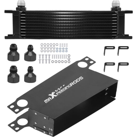 10-Row Oil Cooler Universal System with AN10 Fitting & Installation Package