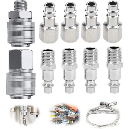 10 pieces 1/4" BSP quick-connect fitting for air compressors and pneumatic tools